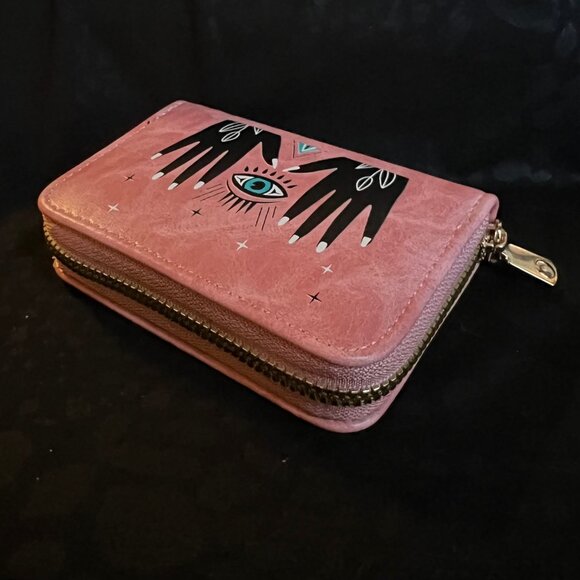 Evil Eye and Hands of Protection Pink Wallet - Picture 7 of 9